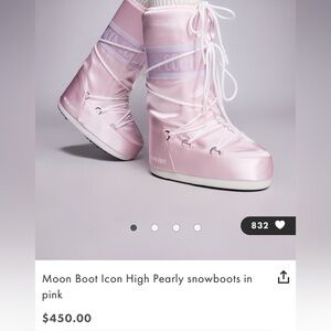 RARE NIB! Pink Glitter Moon Boots 42-44 EU / 9-10 US